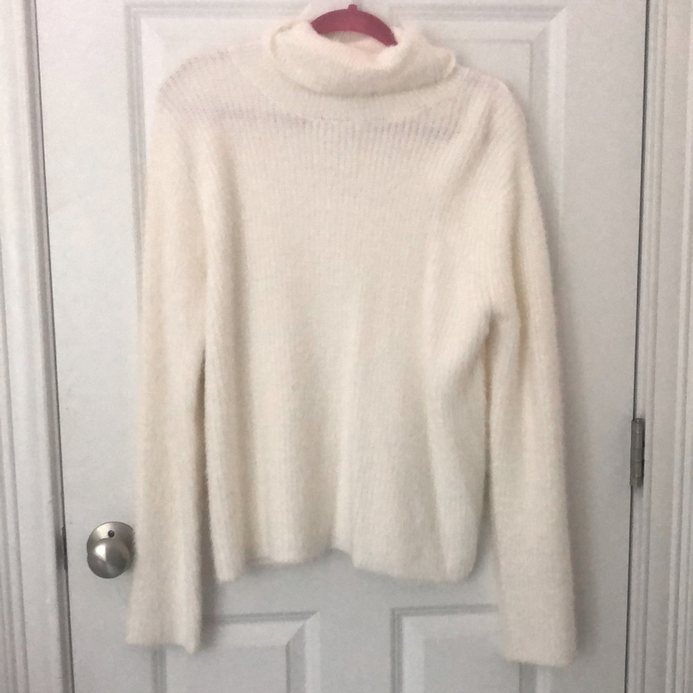 Forever 21, fuzzy white turtleneck sweater